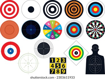 Various types of target illustration set of targets