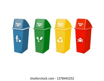 Various types of trash For separating waste when dumping into the tank.