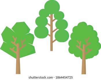 various types of tropical tree cartoon