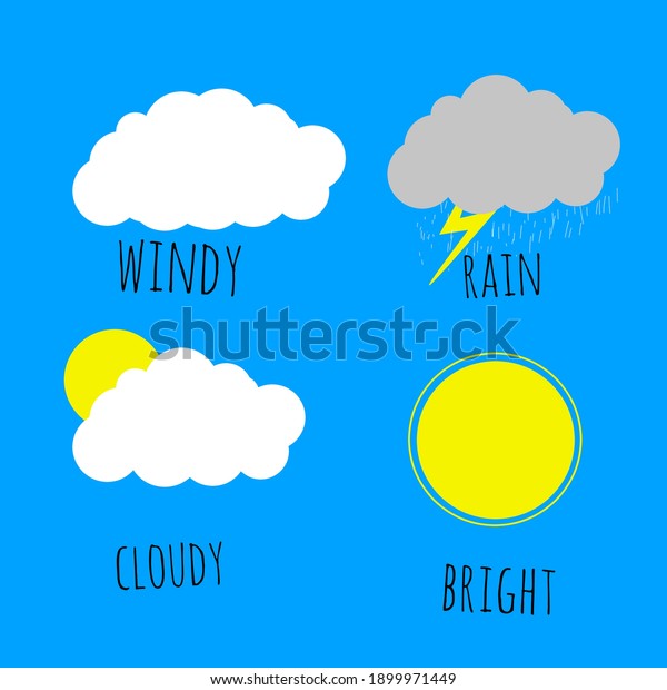 Various Types Weather Such Windy Cloudy Stock Vector (Royalty Free