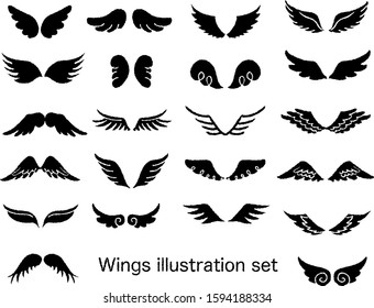 Various types of wing illustration set
