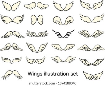 Various types of wing illustration set
