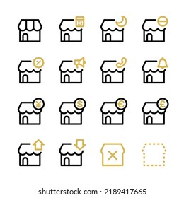 Various UI icon sets for stores and shops