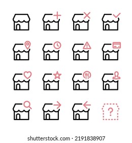 Various UI icon sets for stores and shops