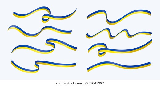 various ukraine flag ribbon collection