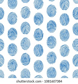 Various Unique Fingerprints Blue Thin Line Icon Set for Web and App Identification Privacy Technology Access Scan. Vector illustration of Fingerprint