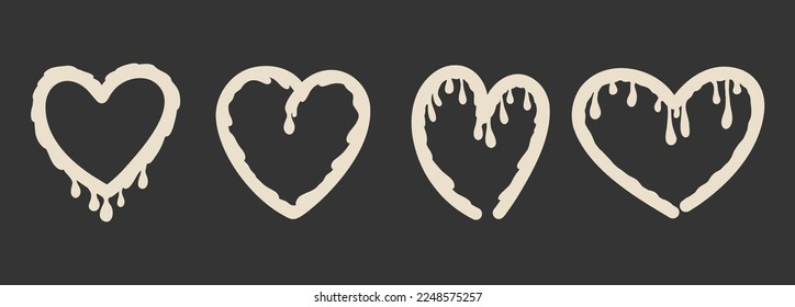 Various unique Hearts. Hand drawn trendy vector illustration. Symbol of love