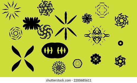 various unique shapes that can be used for posters and fabric motifs