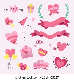 Various valentine's day vector element collections