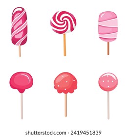 diversas variaciones de lollipops, conjunto de diseño vectorial