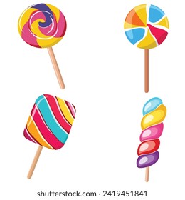 various variations of lollipops, vector design set