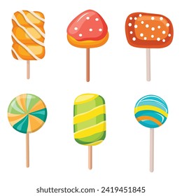 various variations of lollipops, vector design set