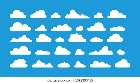 Various Vector Cloud Shapes With Flat Bottoms