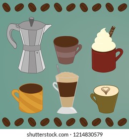 Various Vector Coffee Elements
