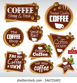 Various Vector Coffee Labels 