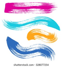 Various vector colorful brush strokes collection