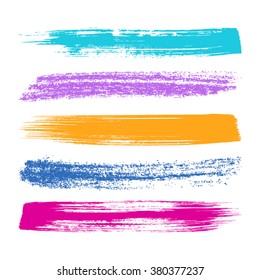 Various vector colorful brush strokes silhouettes big collection