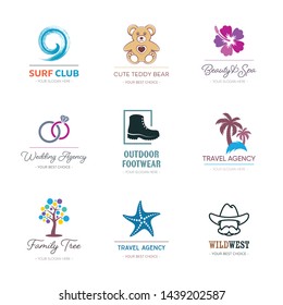 Various vector corporate business logotype design templates collection