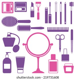 Various vector cosmetic objects