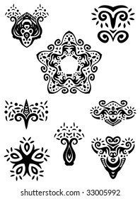 Various vector design elements in a matching style.