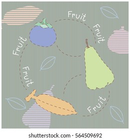 Various of Vector Fruits with abstract background