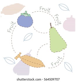 Various of Vector Fruits with abstract background