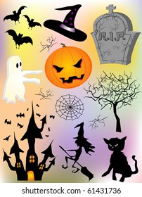 Various vector halloween elements design