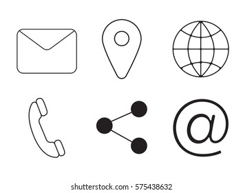 Various vector icons of communication on white background