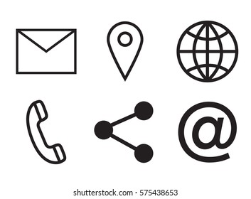 Diversos iconos vectoriales de comunicación sobre fondo blanco