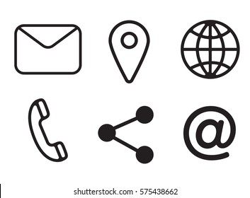 Various vector icons of communication on white background
