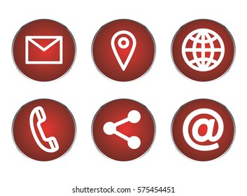 Various vector icons of communication on white background
