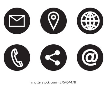 Various vector icons of communication on white background