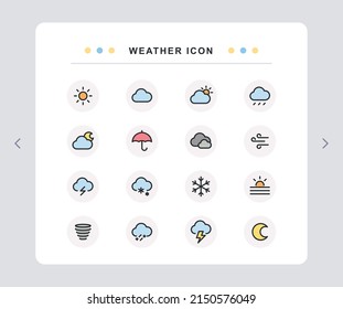 Diversos iconos vectoriales que pueden decir el tiempo. Se puede usar para pronósticos meteorológicos.