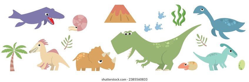 Various vector illustrations of dinosaurs