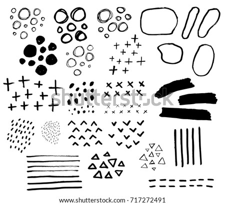 Various vector mark-making abstract swatches and design elements