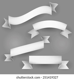 Various vector paper banners with shadow.