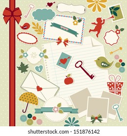 Various vector scrapbook elements