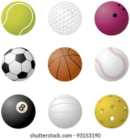 Various vector sport balls