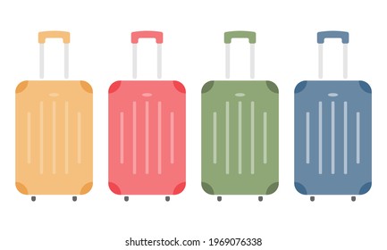 Varias maletas vectoriales en un fondo blanco. equipaje de viaje.