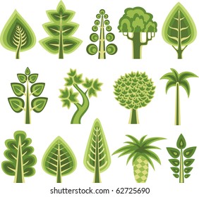 Various  for vector tree on a white background