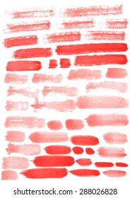 Various vector watercolor hand drawn brush strokes