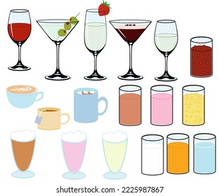 Various vectors of multiple drinks