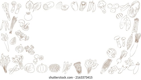 Various Vegetable drawing collections frame