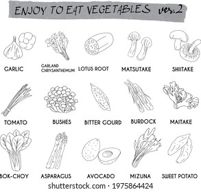 Various Vegetable simple line icon