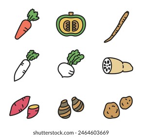 Various Vegetable vector  Illustration Set