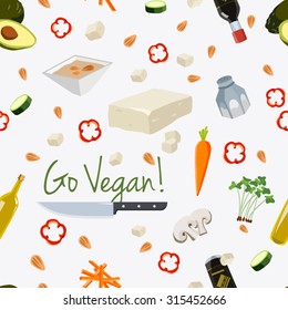 Various vegetables icons set seamless pattern vector illustration