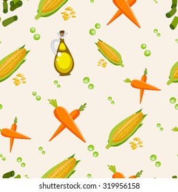 Various vegetables icons set seamless pattern vector illustration
