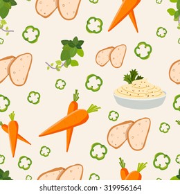 Various vegetables icons set seamless pattern vector illustration