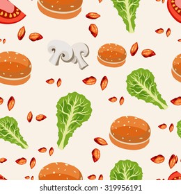 Various vegetables icons set seamless pattern vector illustration