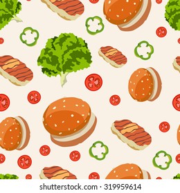 Various vegetables icons set seamless pattern vector illustration
